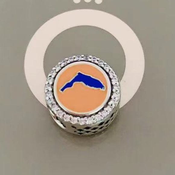 Pandora HOME Florida Map Exclusive Dangle Charm My Heart Chicago Pendant, S925 - Picture 1 of 3